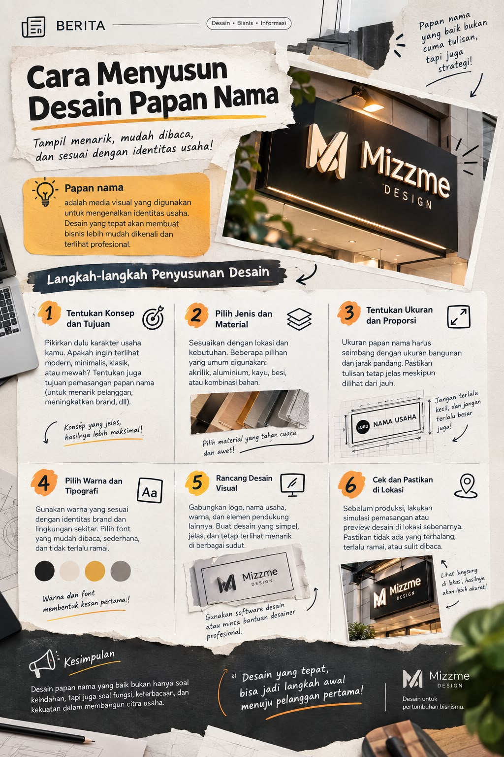 Cara Menyusun Brief Desain Papan Nama ke Vendor